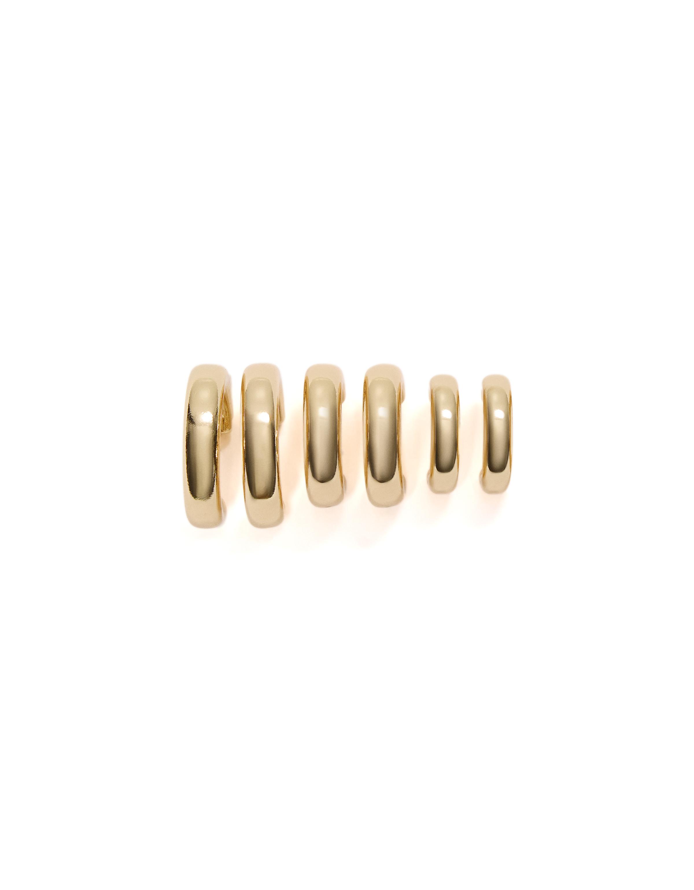 Pack of 3 mixed-size hoop earrings — Gold