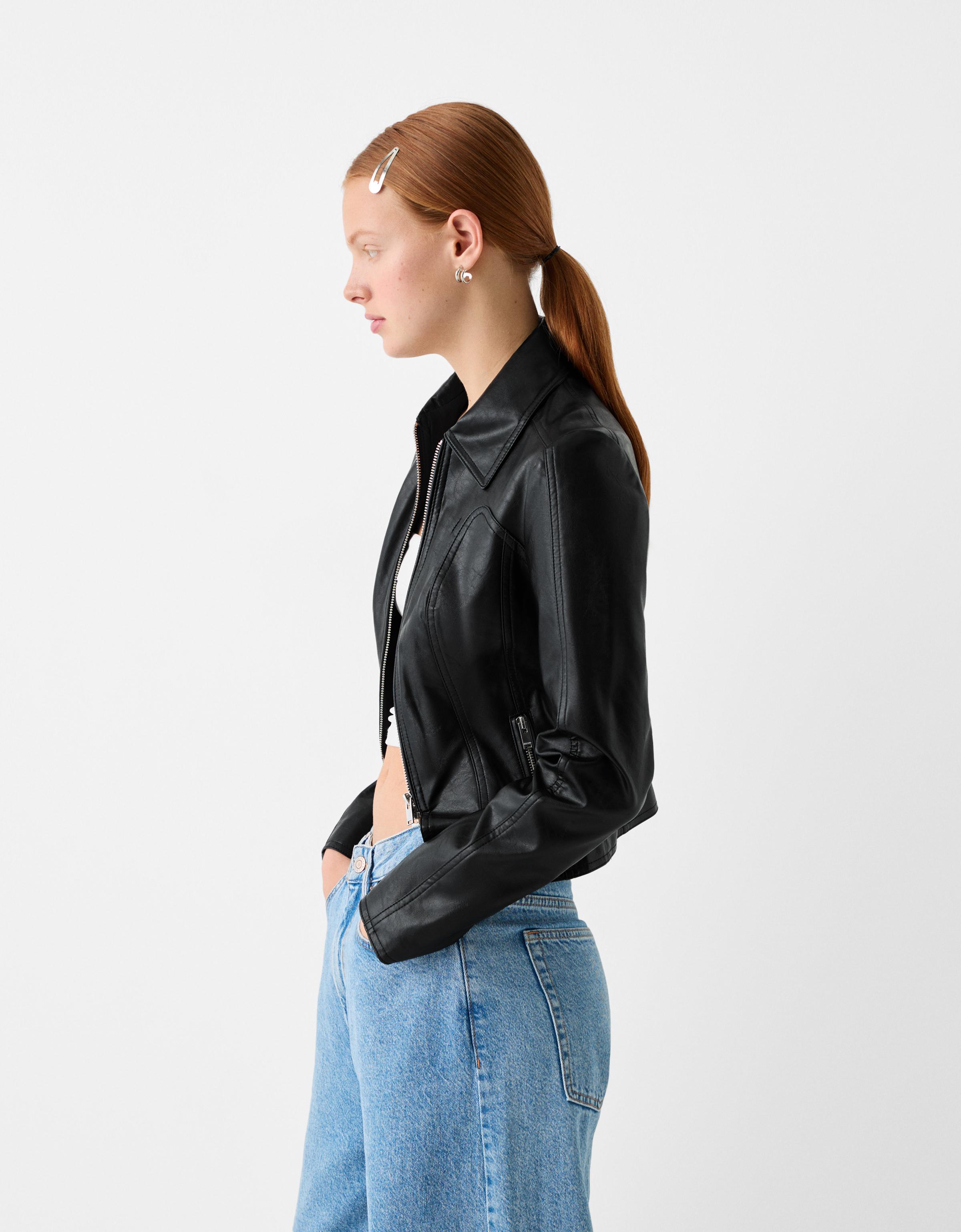 Faux leather jacket