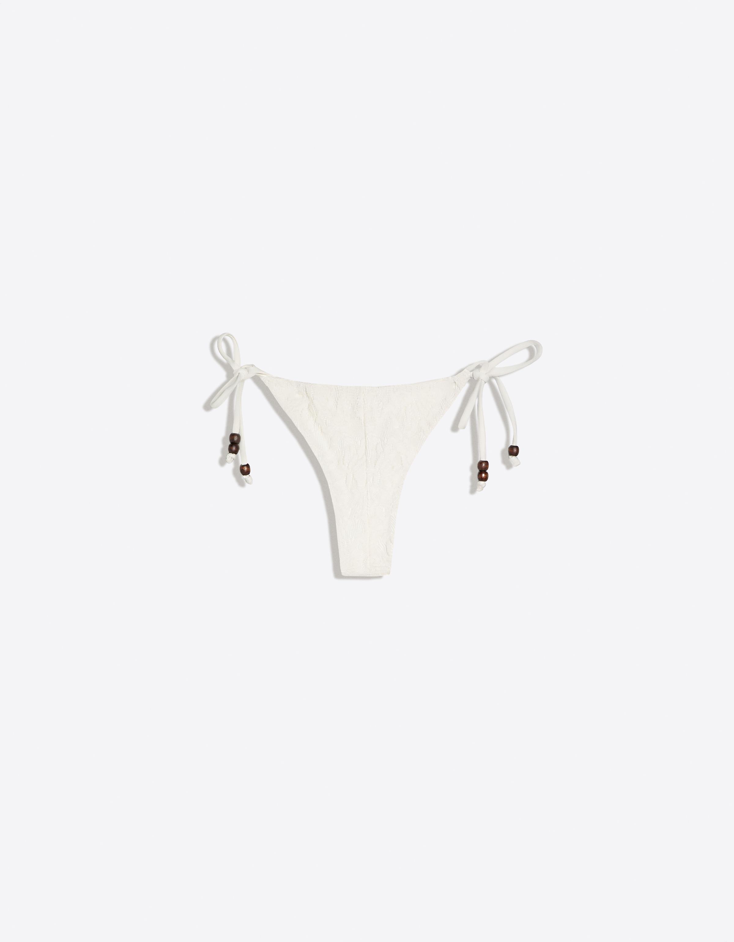 Lace bikini bottoms — Cream