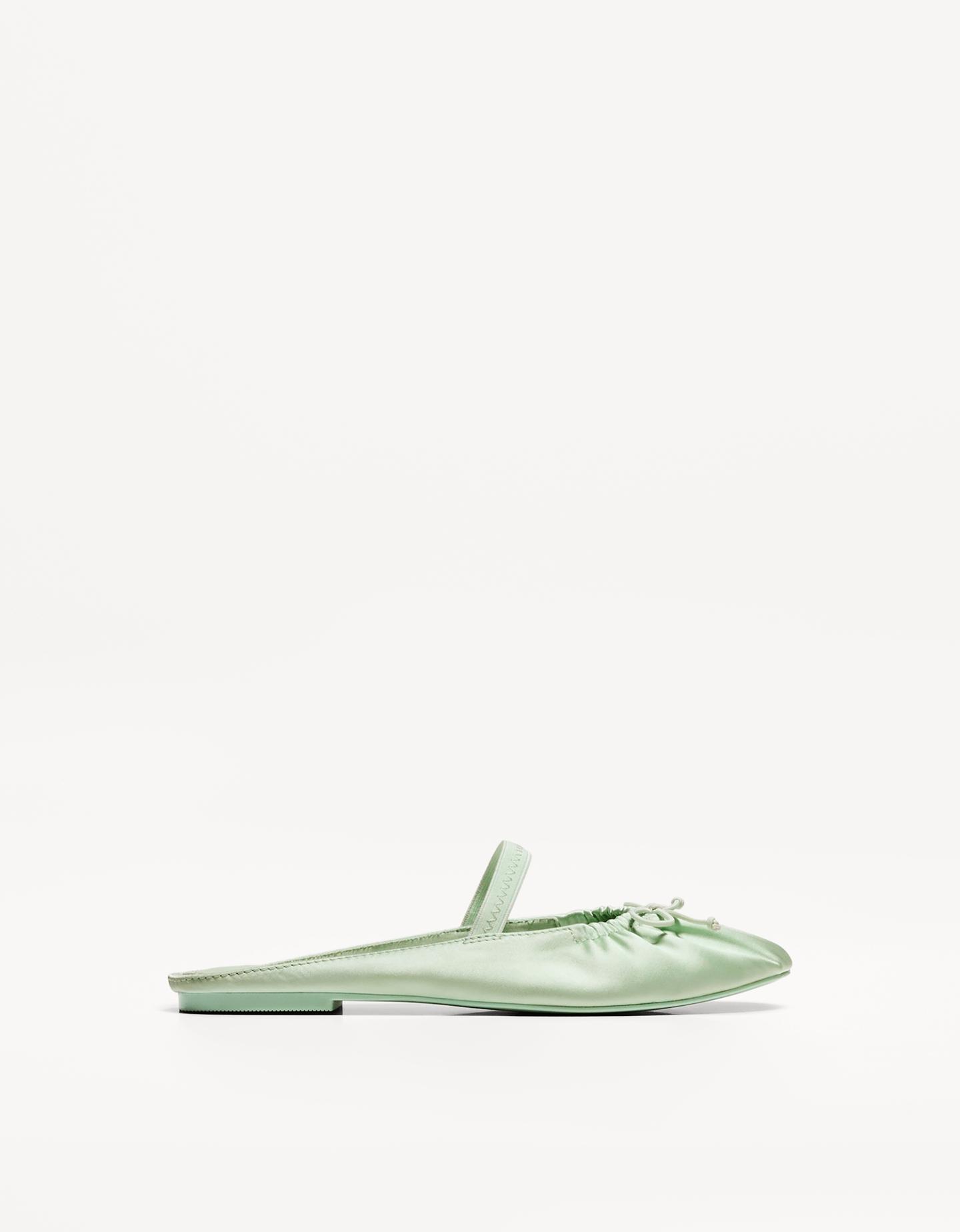 Bershka Bailarina Destalonada Mujer 37 Verde