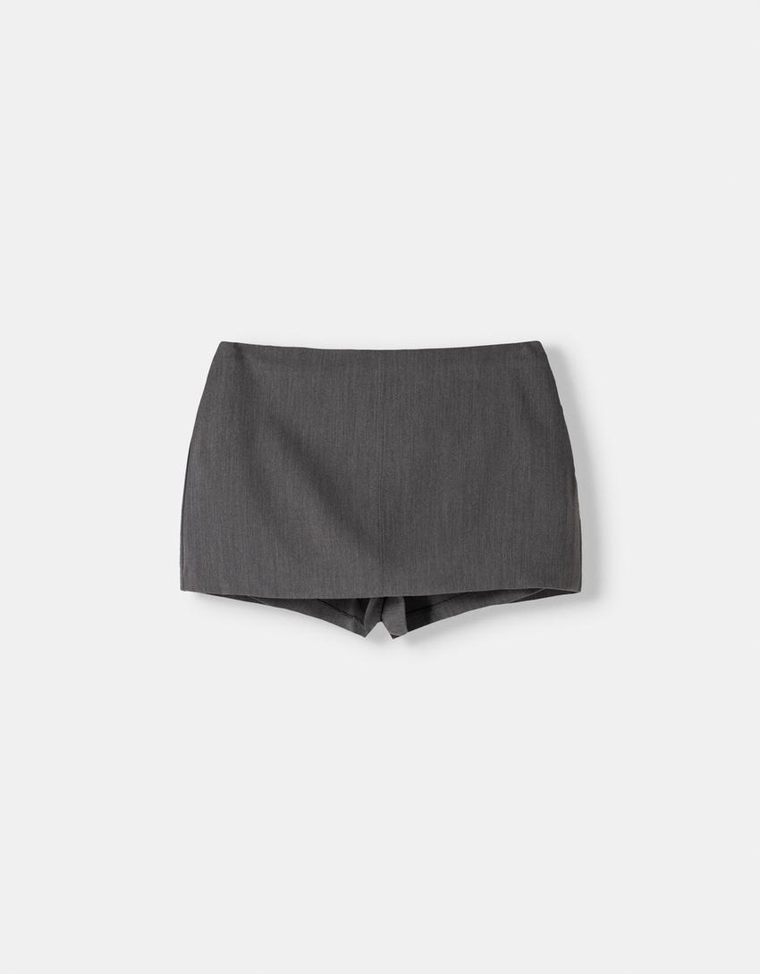 Ensemble blazer et jupe-culotte tailoring-Gris-6