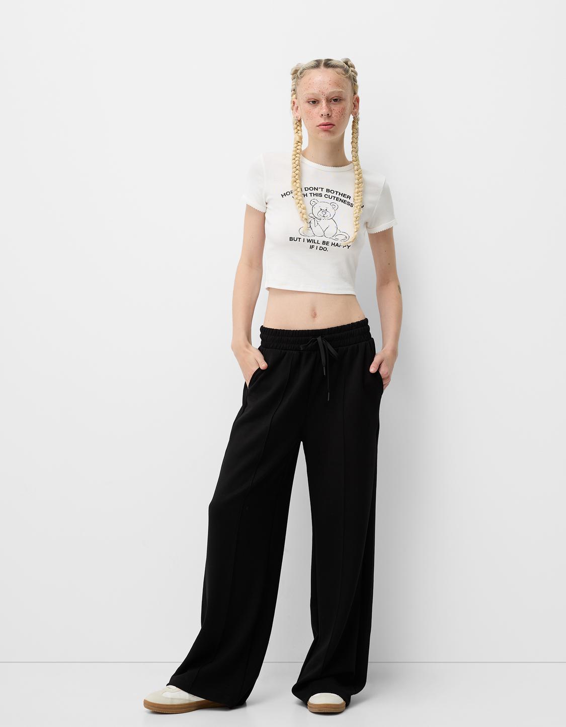Pantaloni largi soft touch