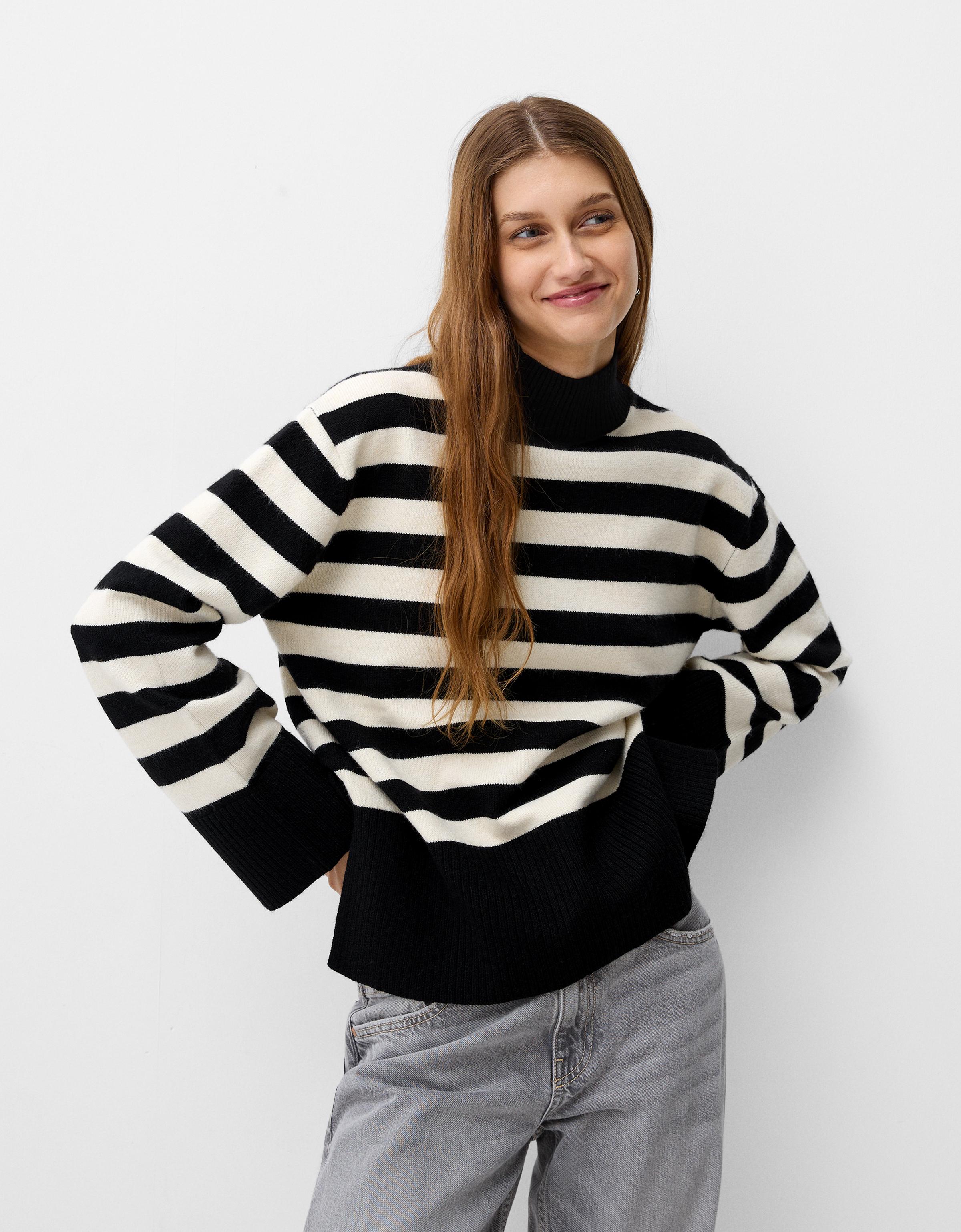 Bershka Rollkragenpullover Damen L Schwarz