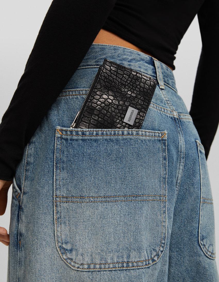 حافظة بطاقات بطبعة حيوانية ونقشة-أسود-2