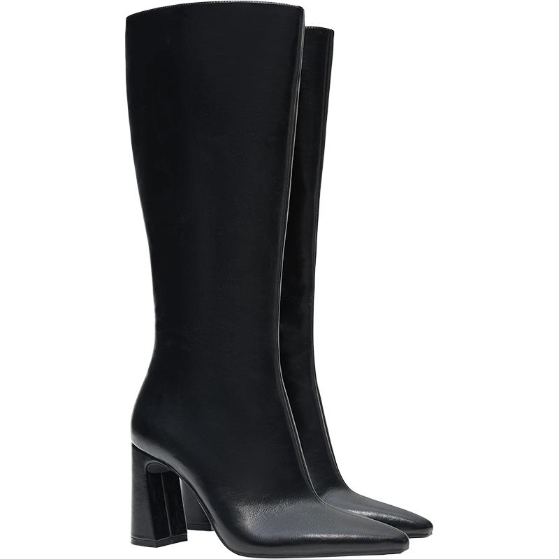 Block heel boots — BLACK