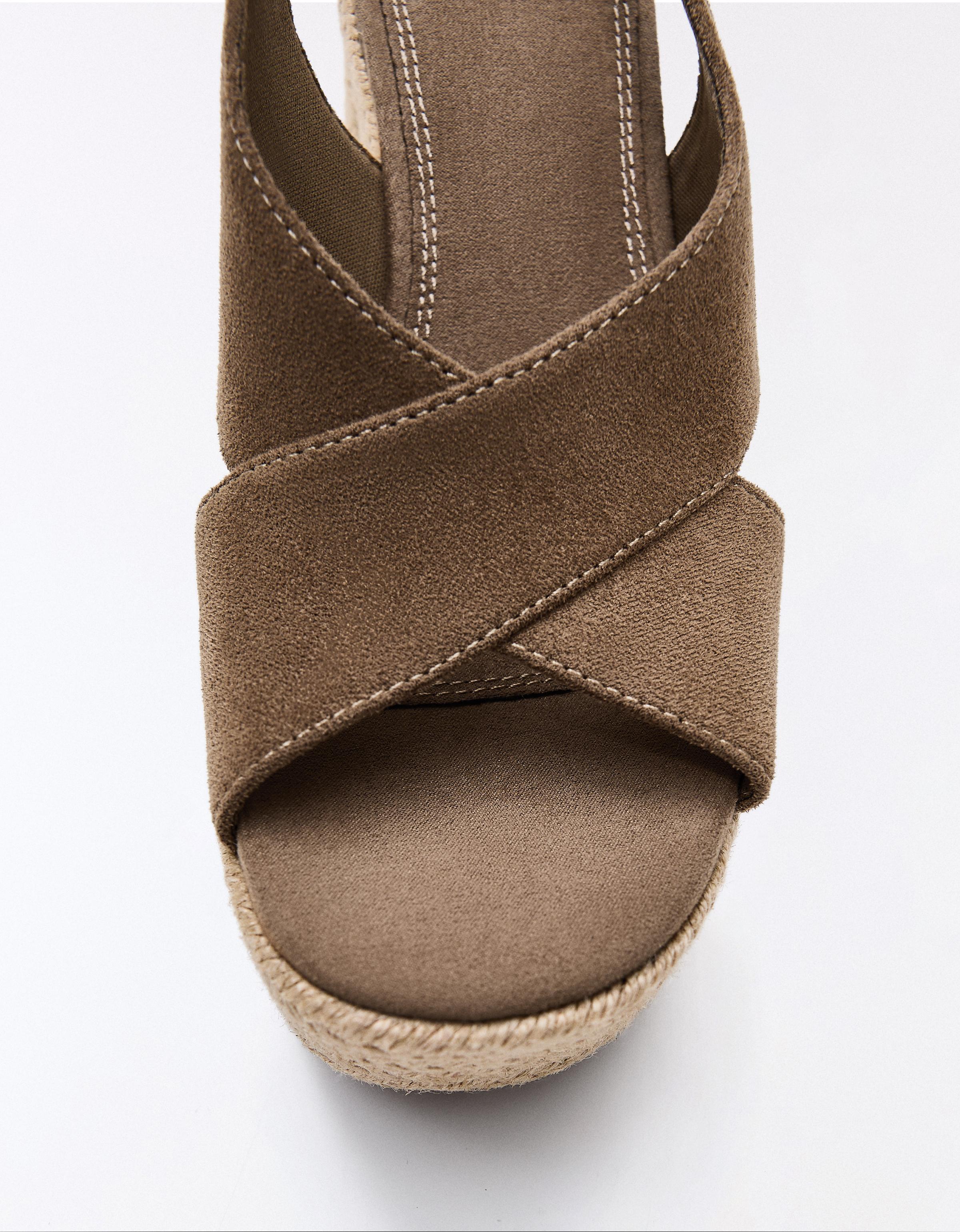 Jute platform heeled sandals — Brown