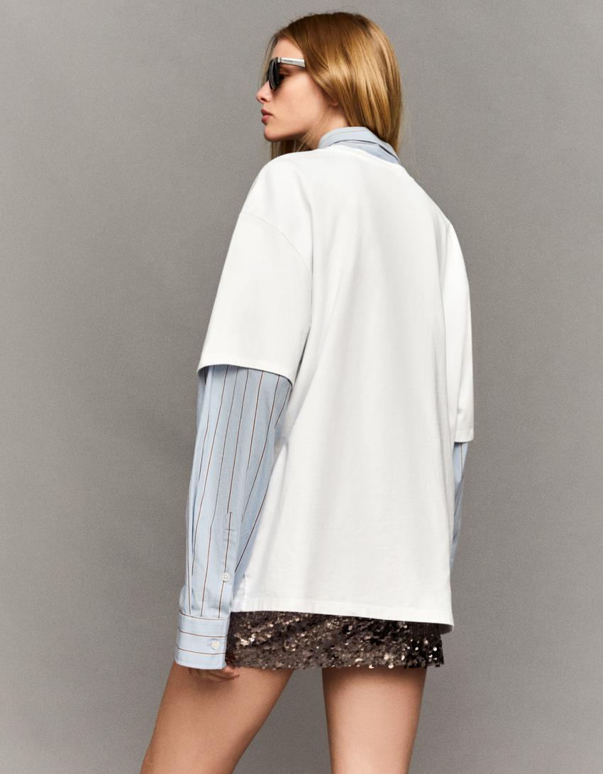 Samarreta Mickey Mouse màniga curta estampat-Blanc