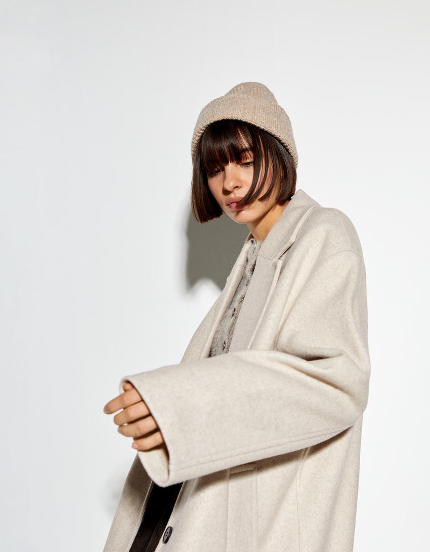 Manteau long soft-Sable-2