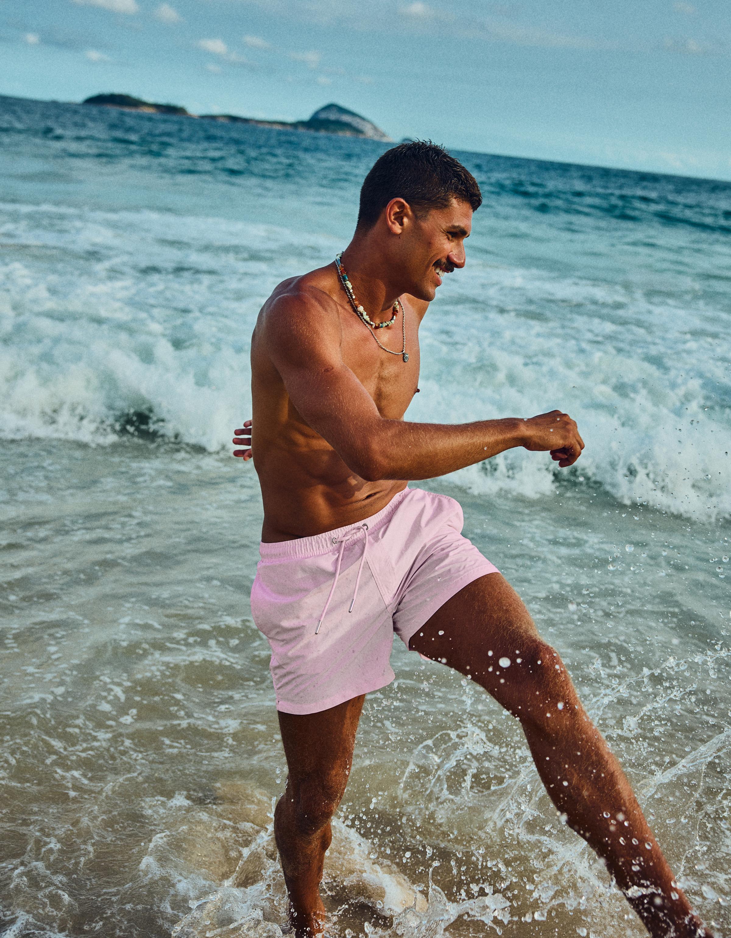 Basic regular fit swim shorts — Pink