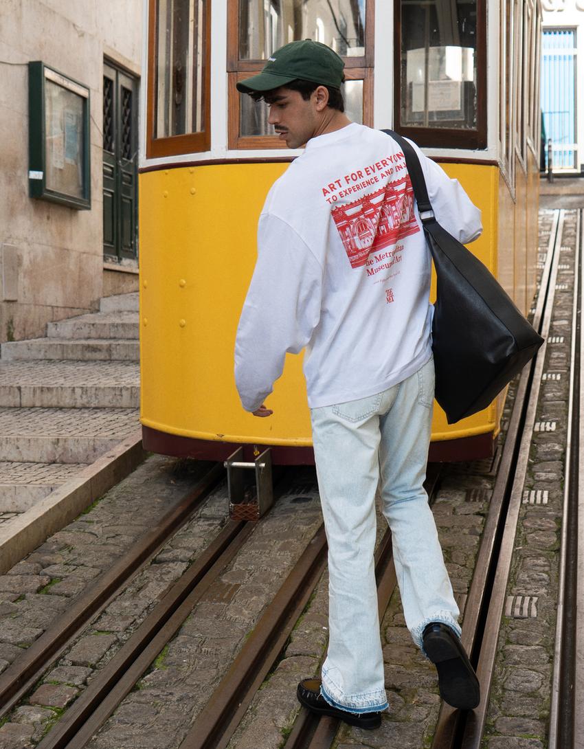 Straight flared jeans-Lichtblauw