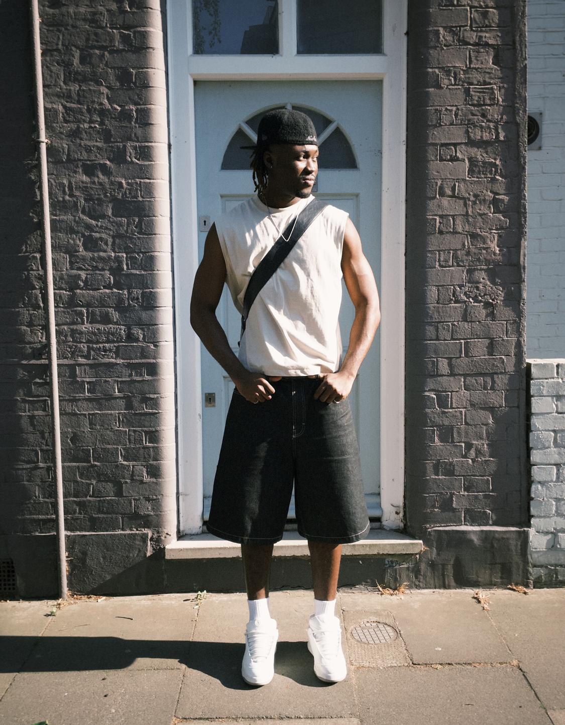 Super baggy denim Bermuda jorts
