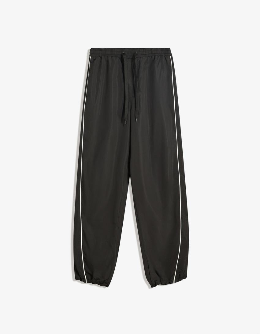 Calças técnicas baggy fit sport-Preto-3
