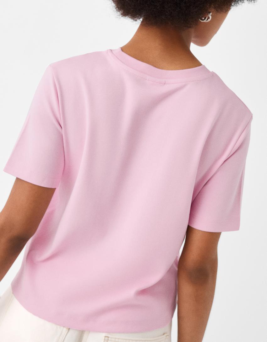 T-shirt manches courtes regular fit-Rose-5