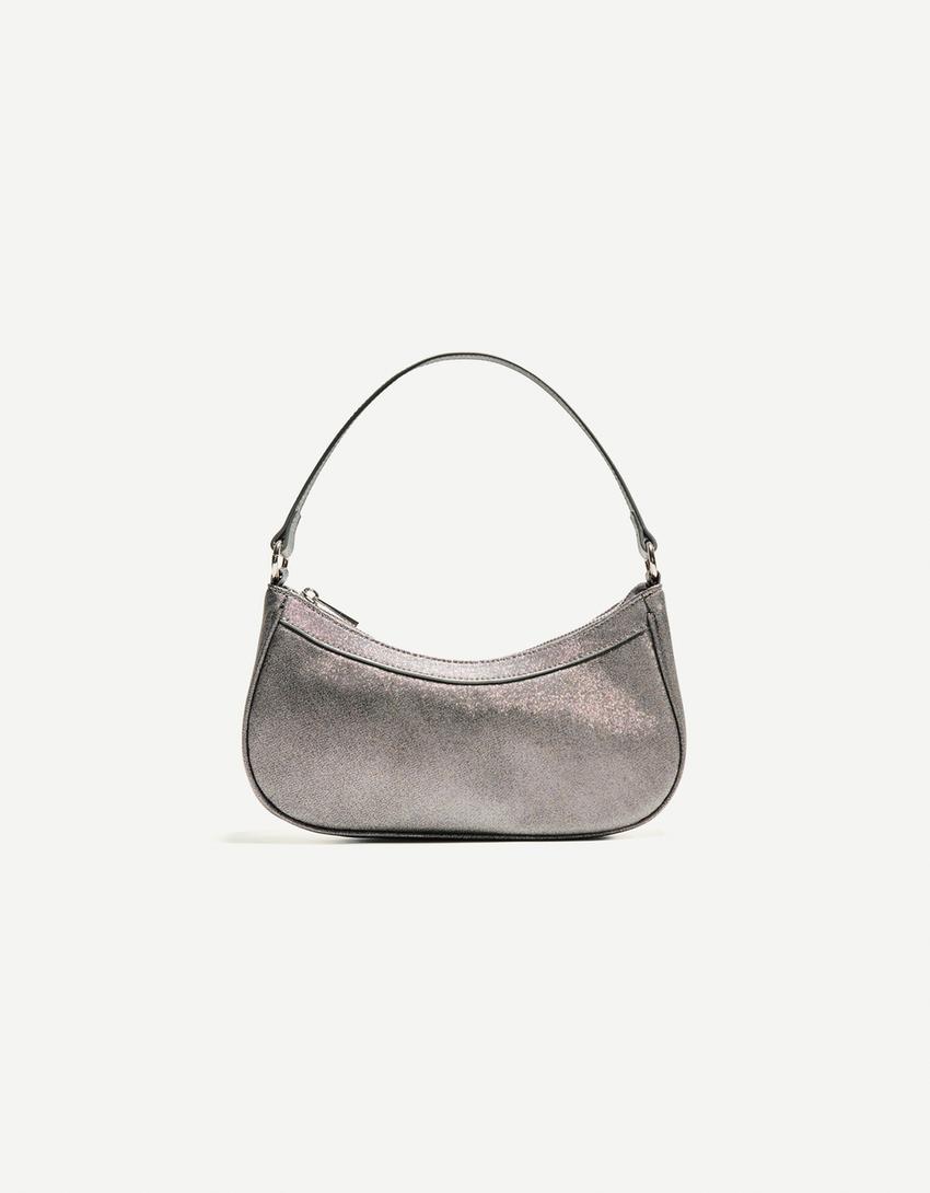 Shiny-effect mini bag-Black