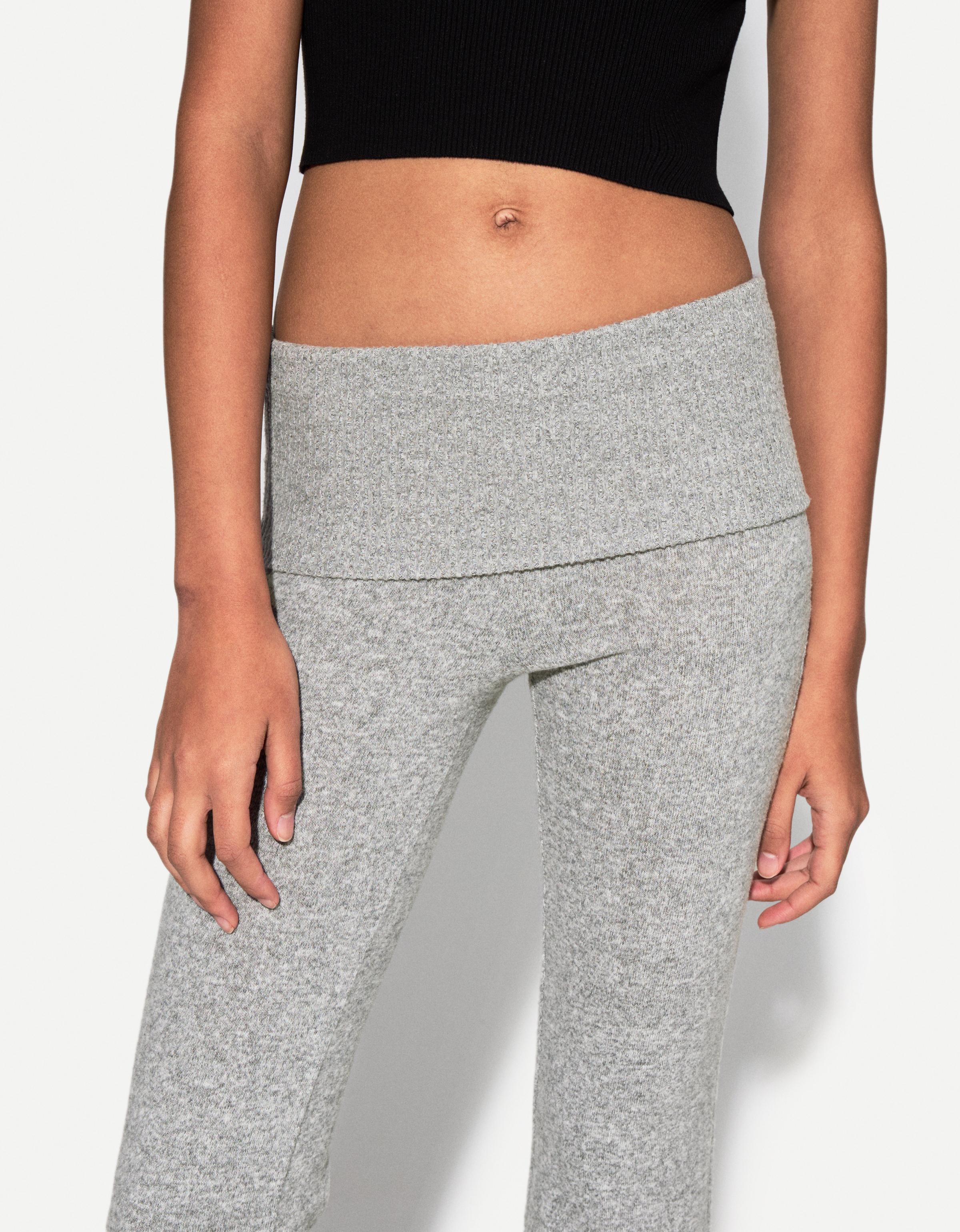Soft touch flared pants with fold-over waist - Pants - BSK