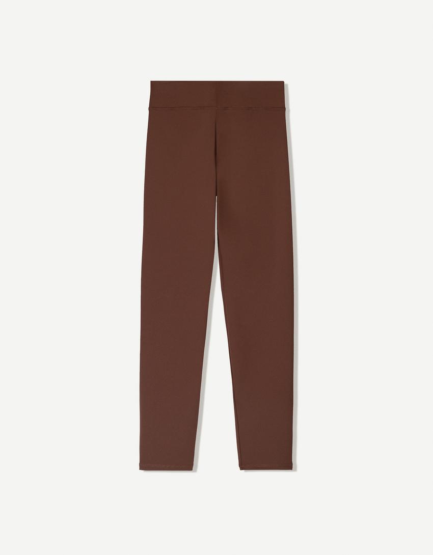 Legginsy basic-Brązowy-4