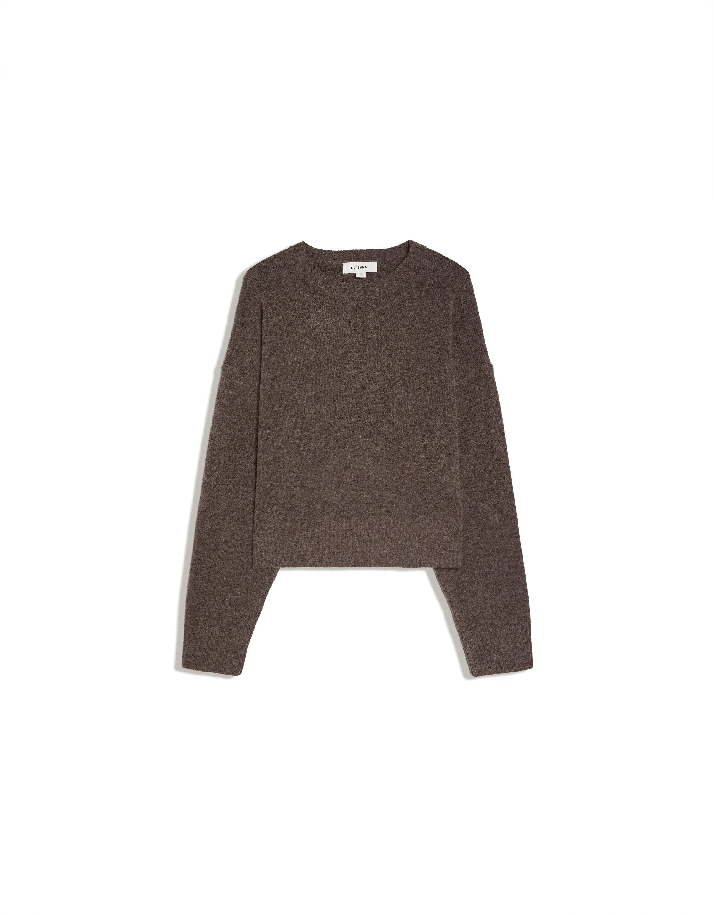 Round neck jumper — Brown