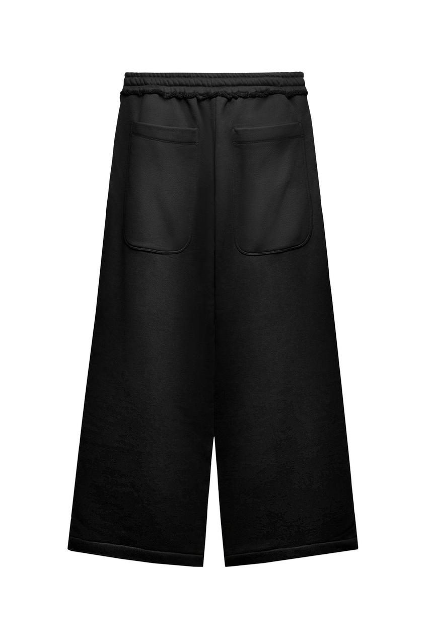 Plush pants with out of core logo-Black-1