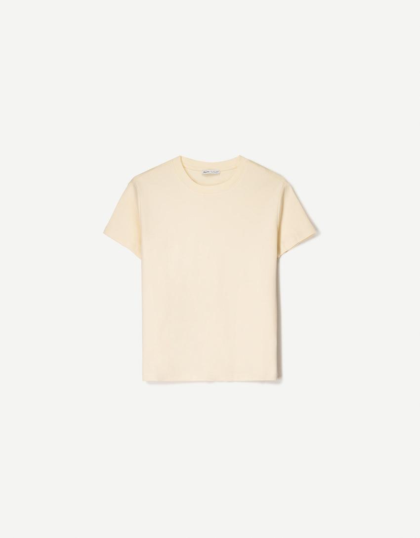T-shirt à manches courtes heavy cotton-Beige