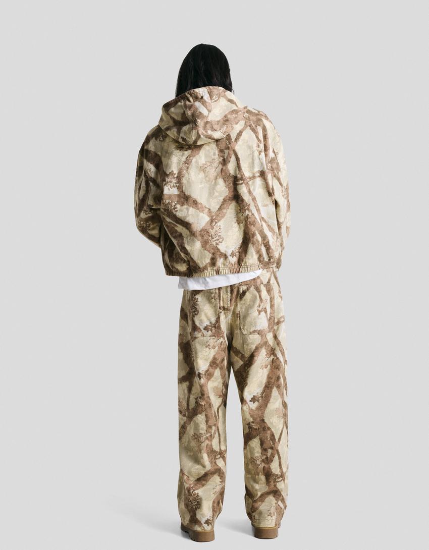 Baggy printed jeans-Green