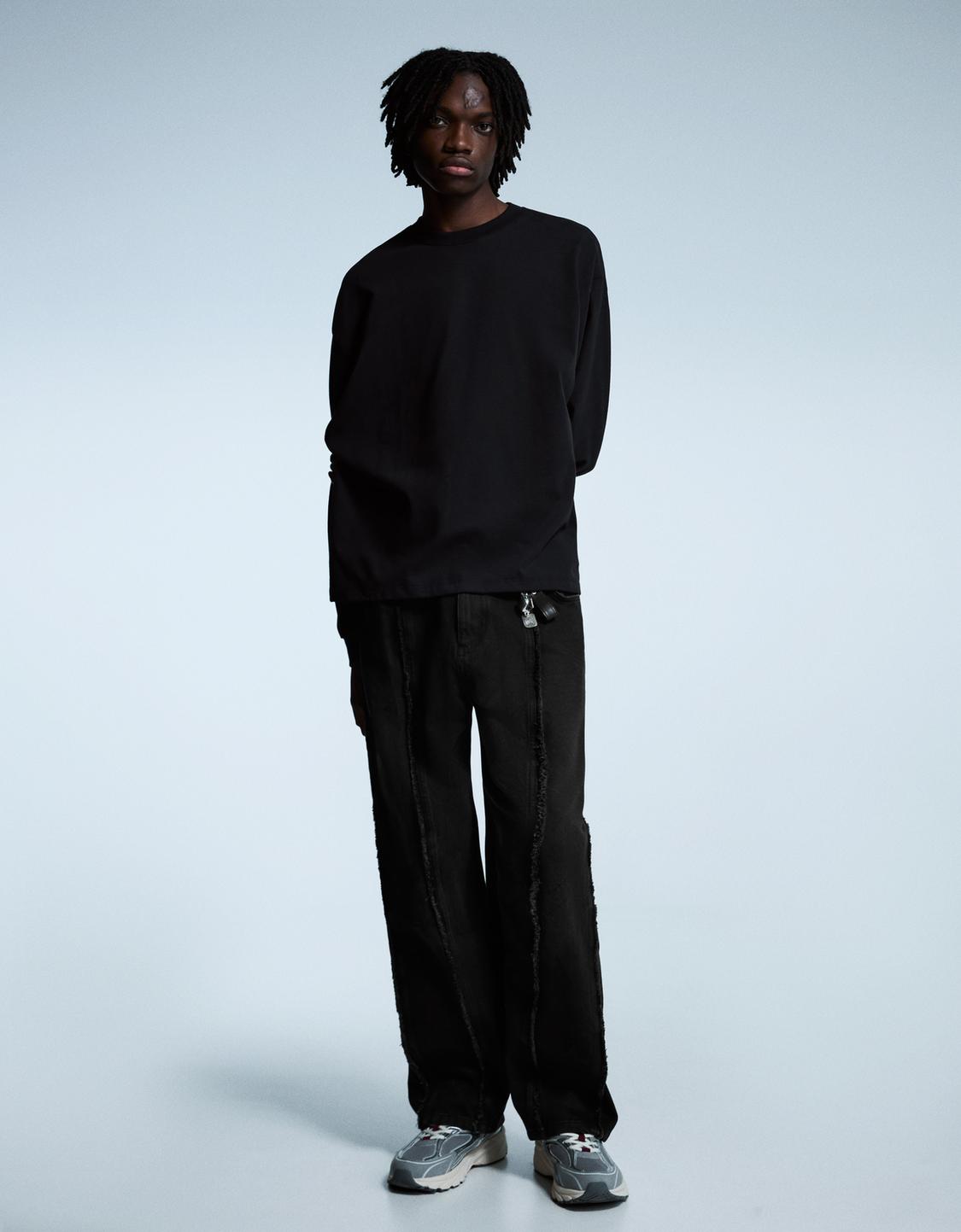 Super baggy fringe trousers