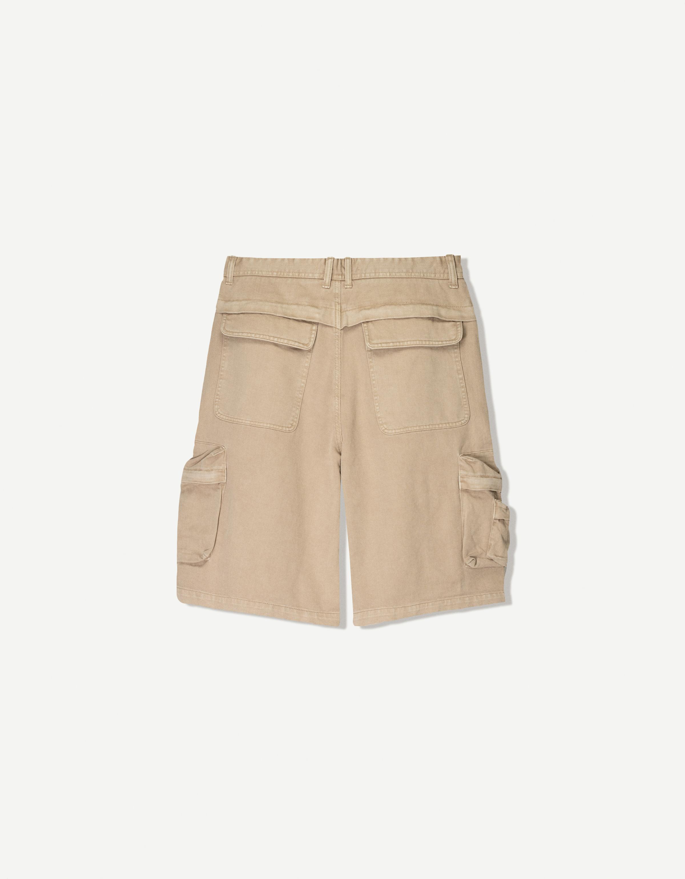 【BAON】[unisex] Pobelly Banding Cargo Bermuda Pants Zonbailon Men's Cargo Shorts Summer Cotton Sports Casual