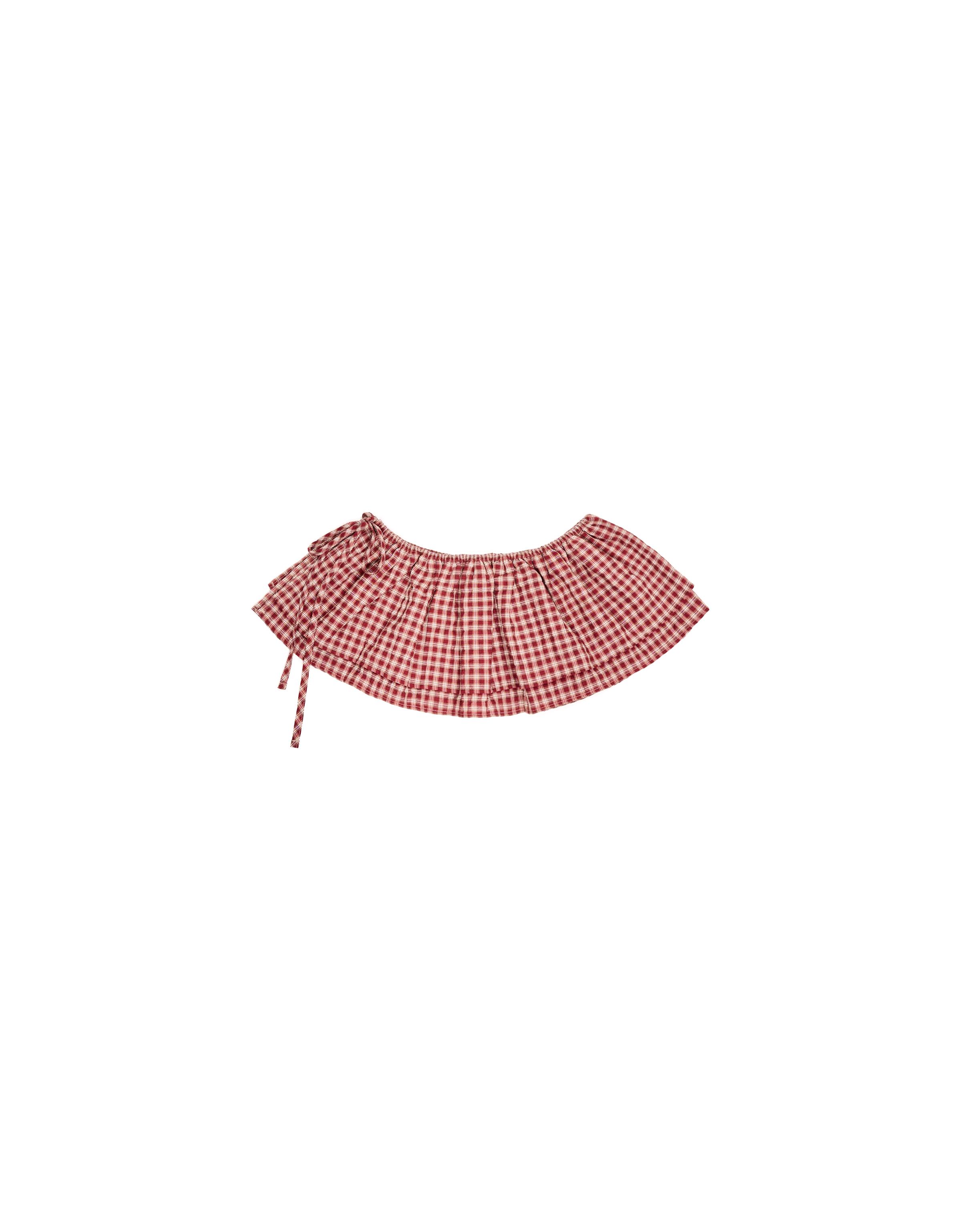 Check overskirt — Red