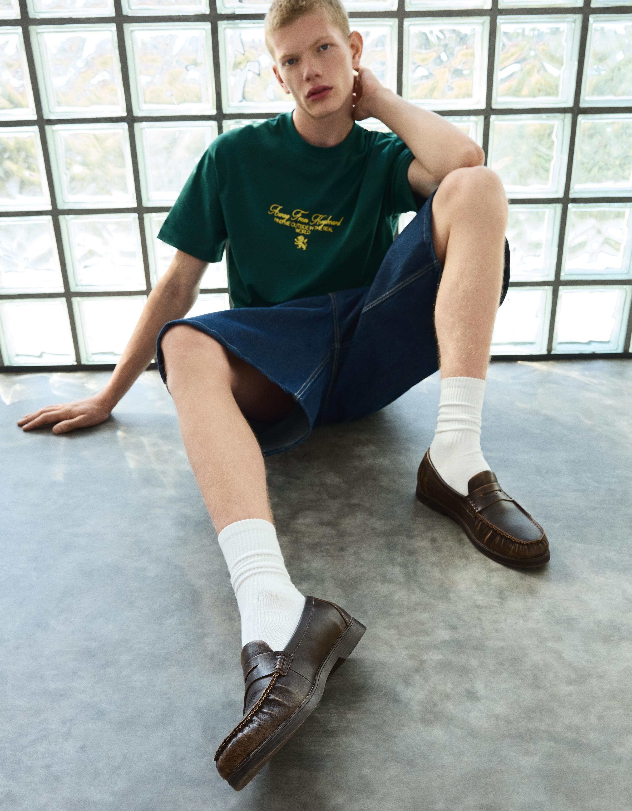 BRUSHED LOAFERS — Brown