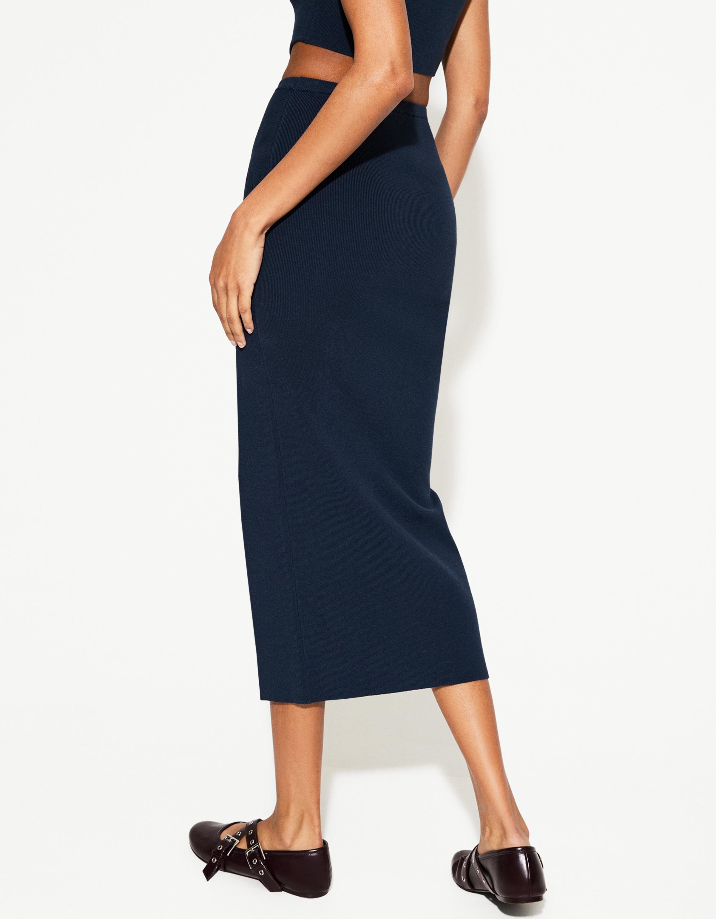 bershka green midi skirt