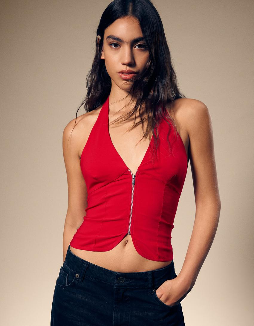 Top halter bengalina-Rojo