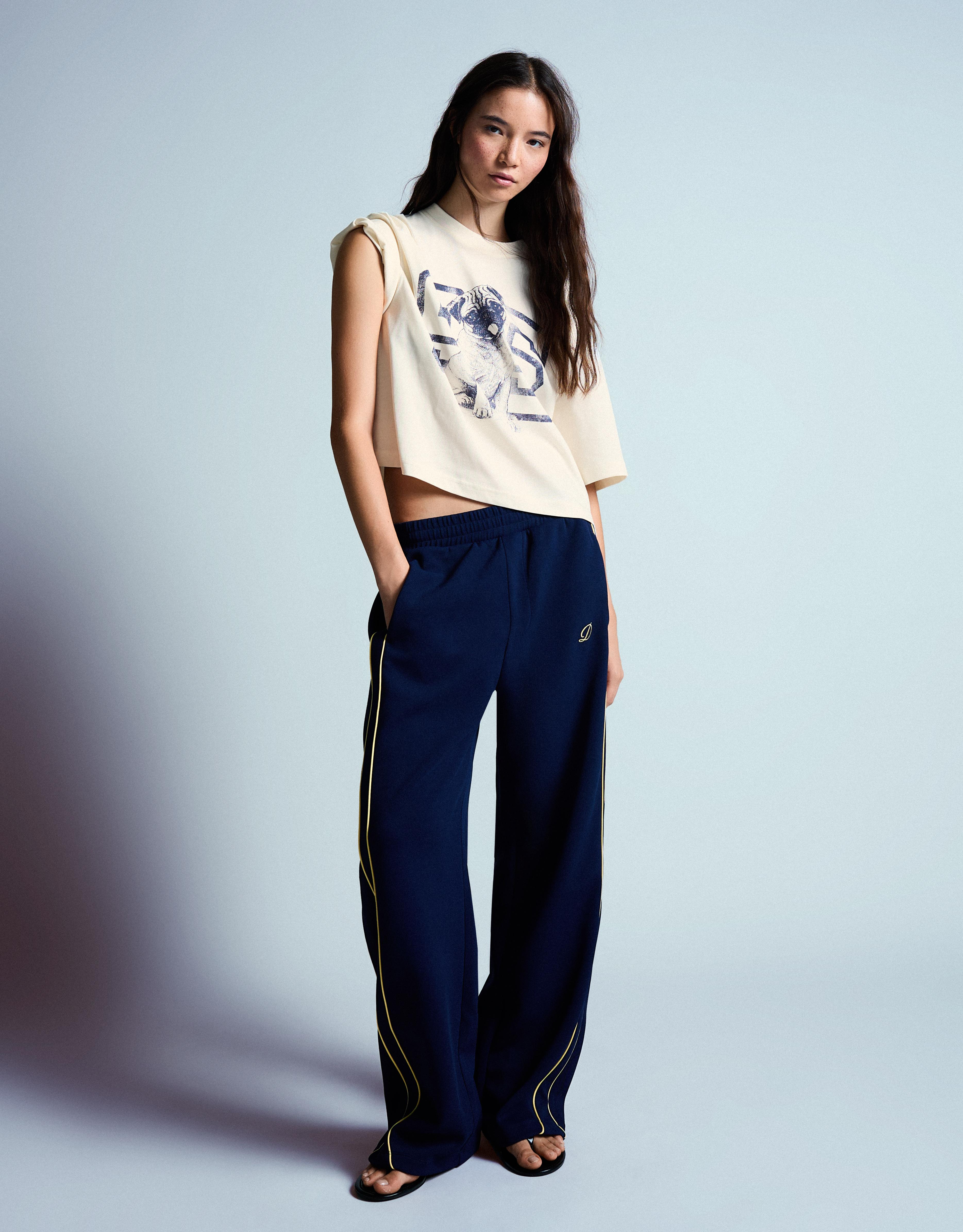 Oversize short sleeve print T-shirt — Cream