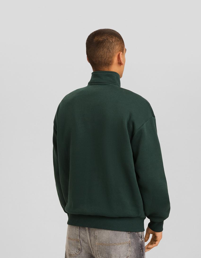 Varsity zip-up hoodie-Green