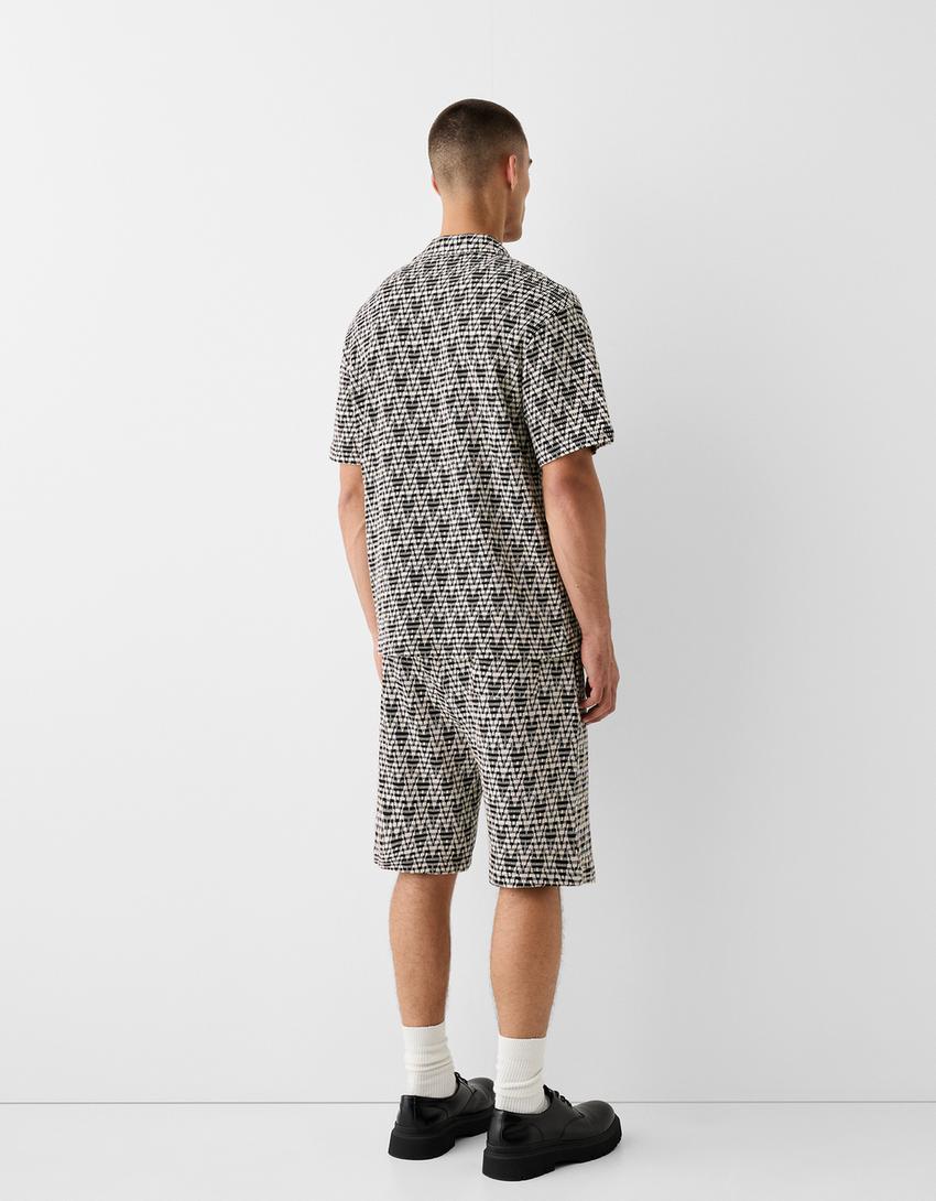 Bermuda imprimé-Blanc / Noir-2