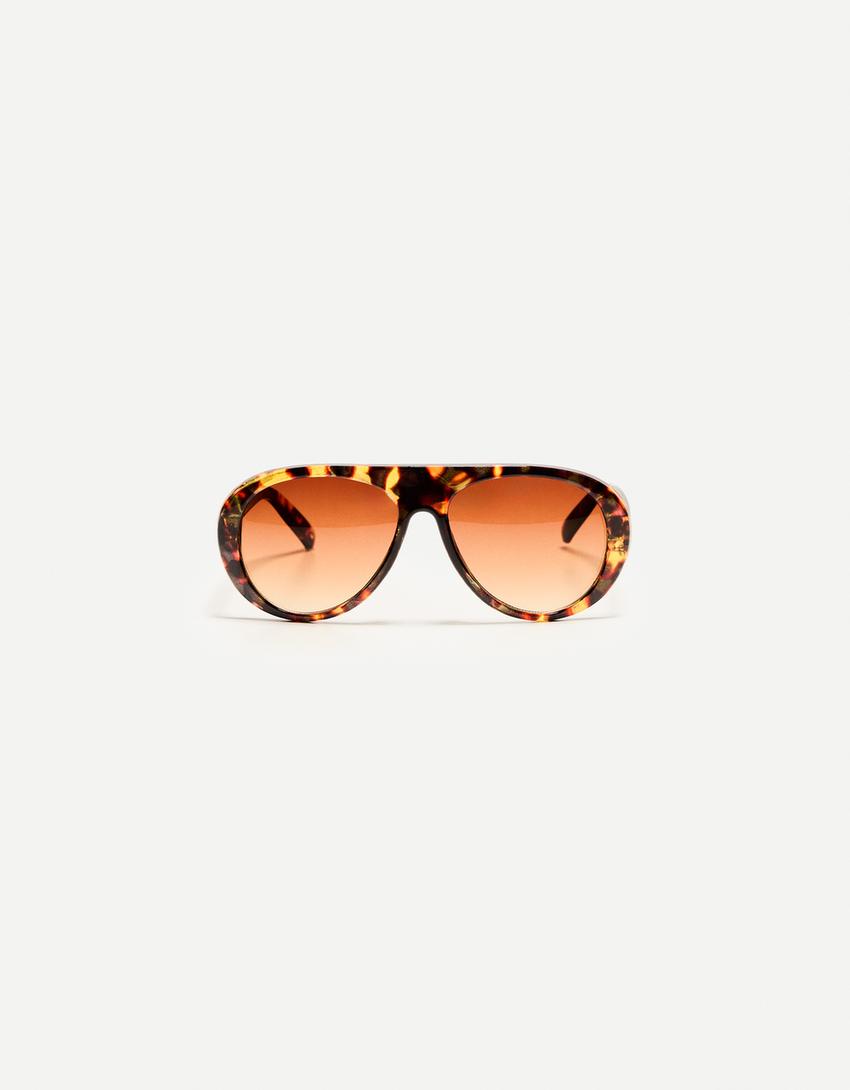Lunettes monture épaisse-Marron-2