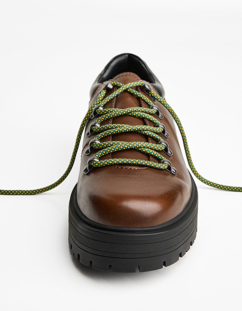 Shoes with metal details-Brown-1