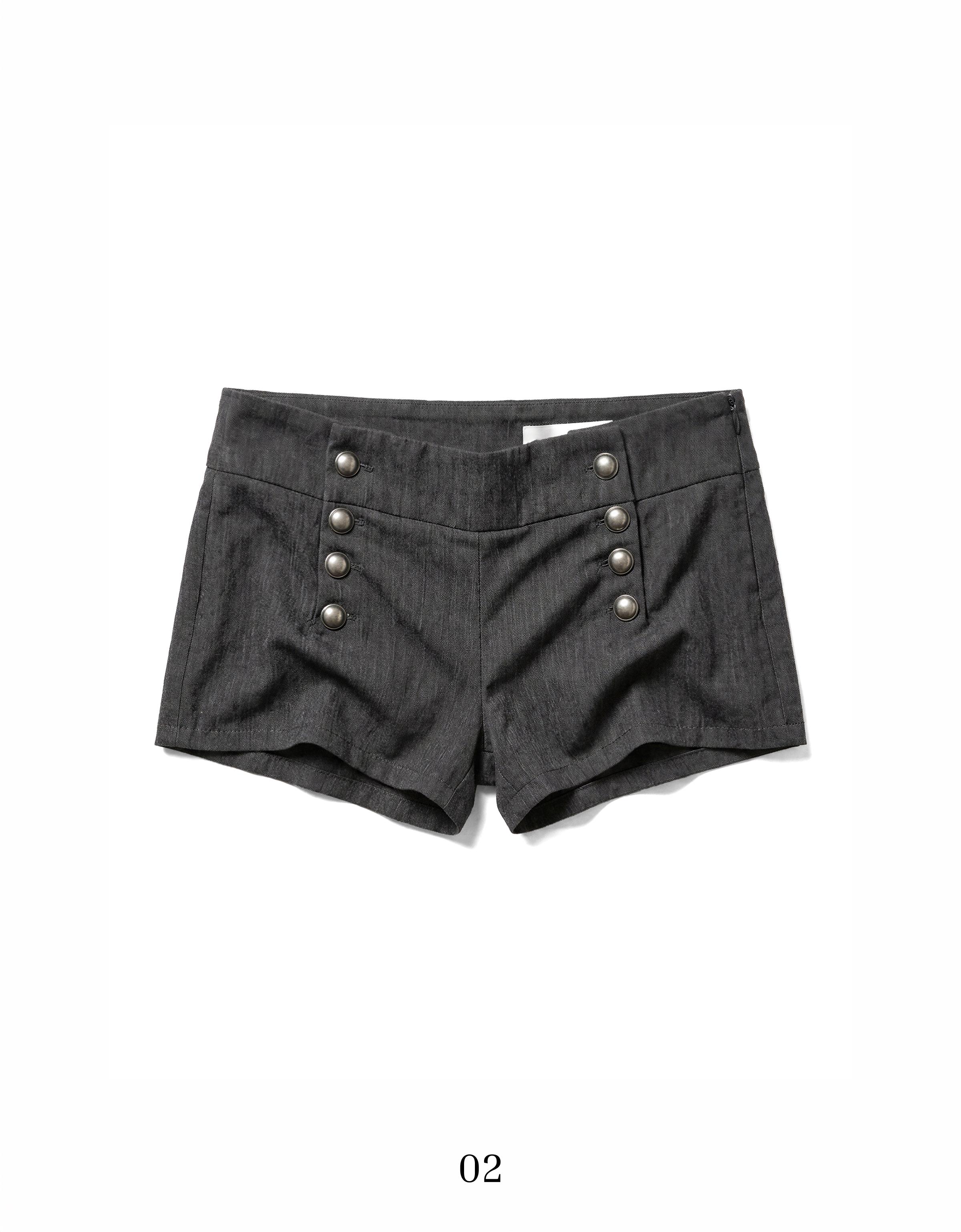 Bengaline shorts with buttons — Grey