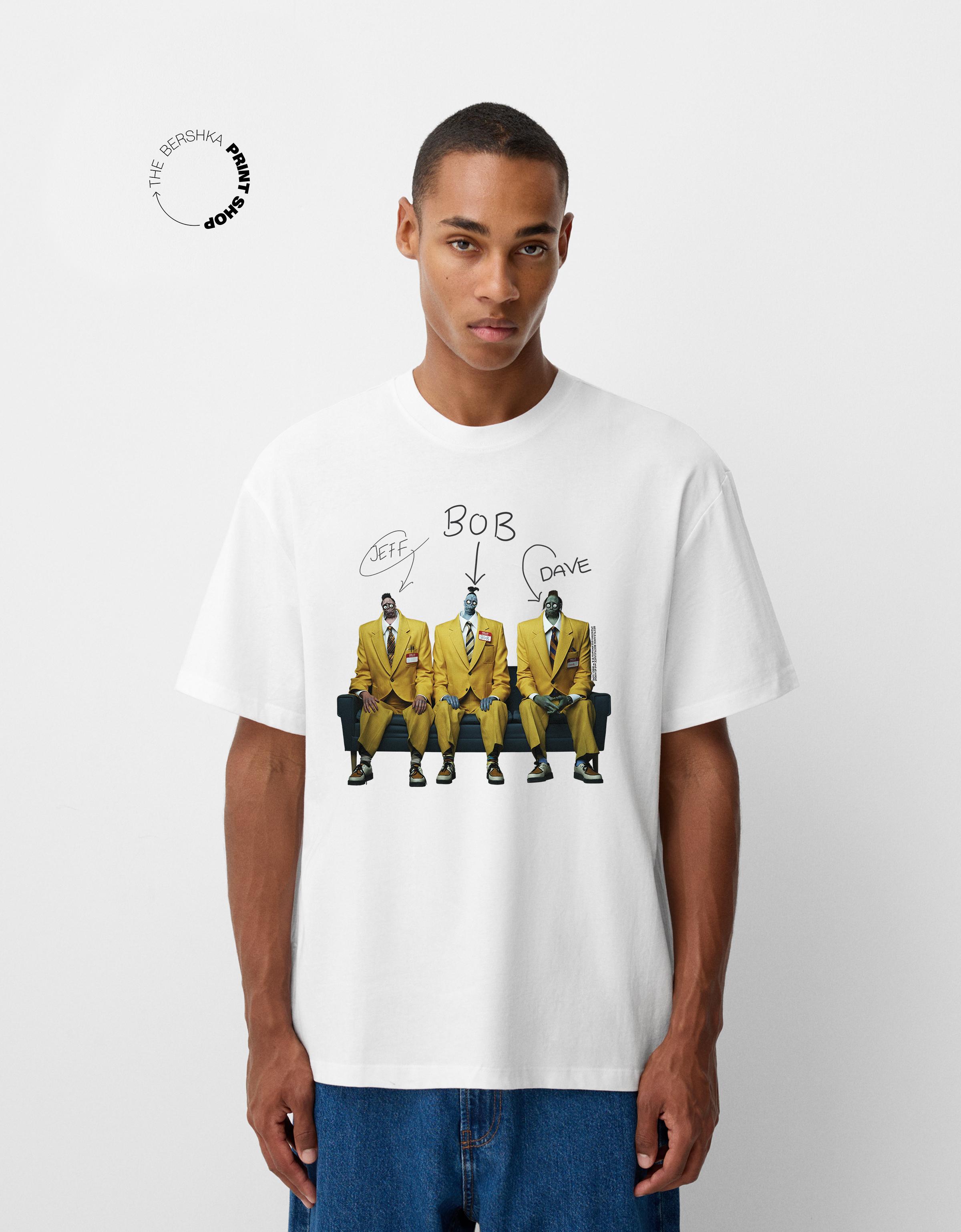 Camiseta corta bershka sale