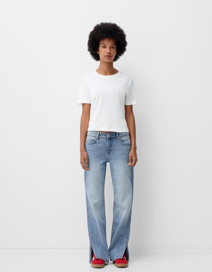 Flared split-hem jeans - BSK Teen | Bershka