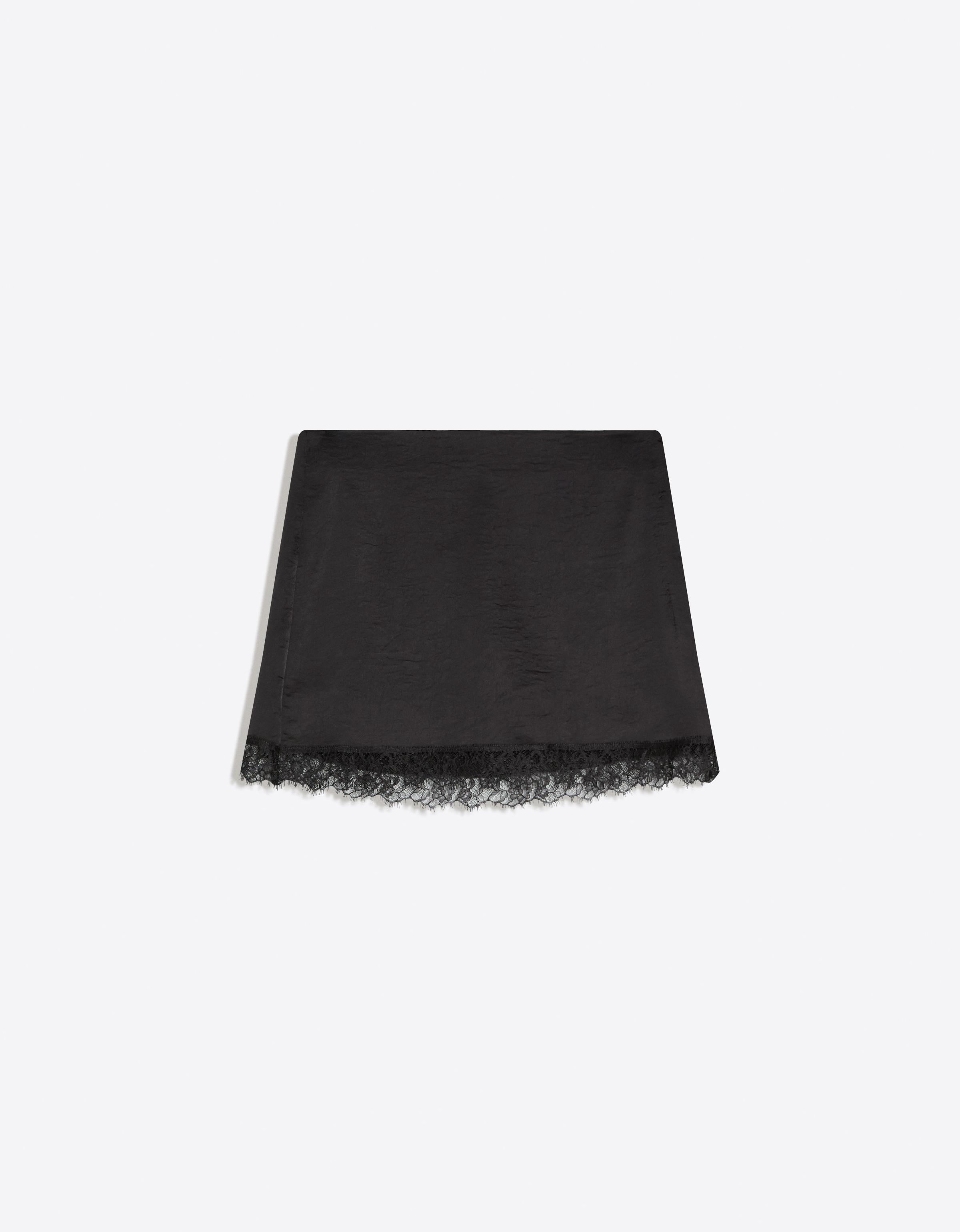 Sateen lingerie mini skirt