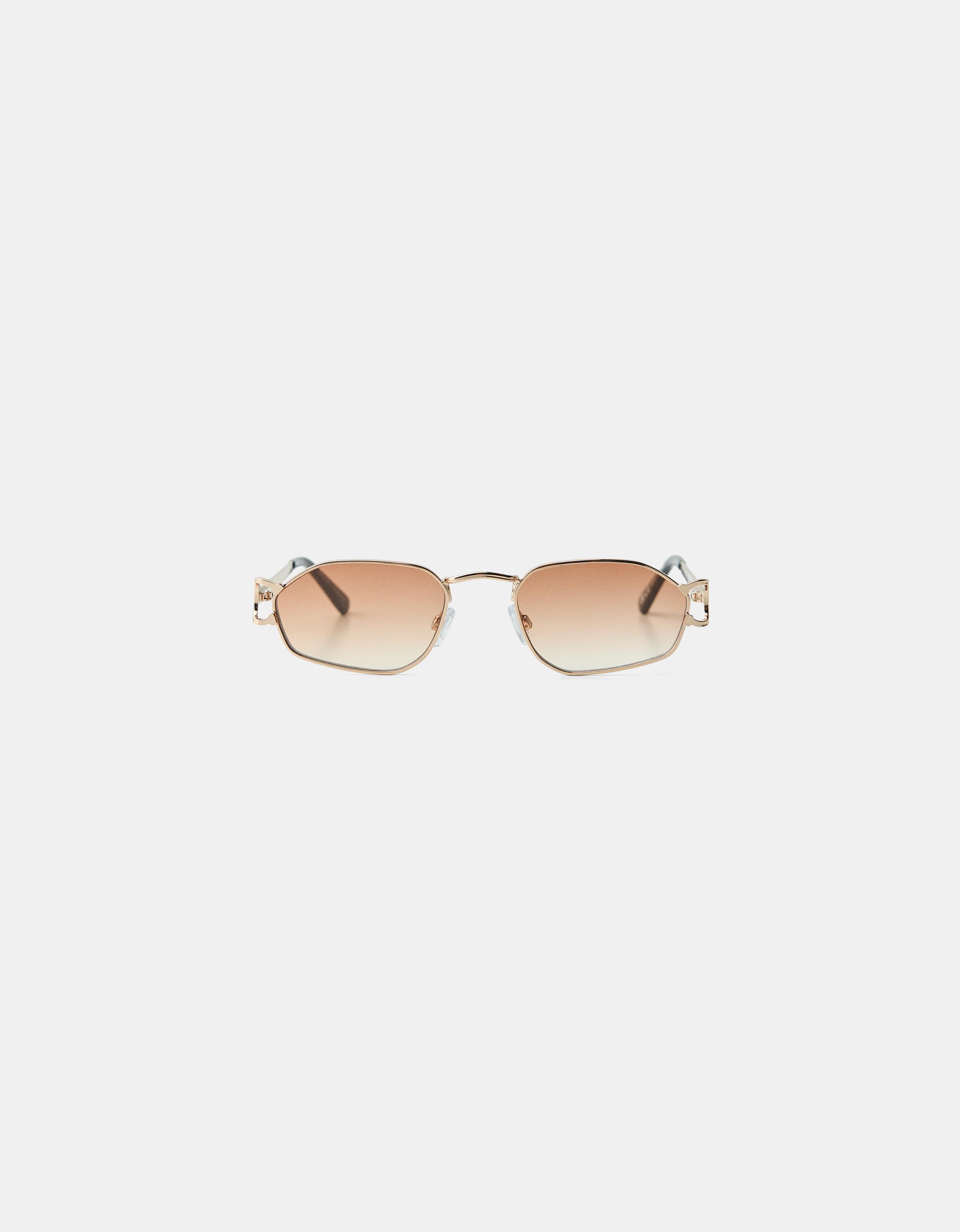 Bershka Metallic-Sonnenbrille Herren Braun