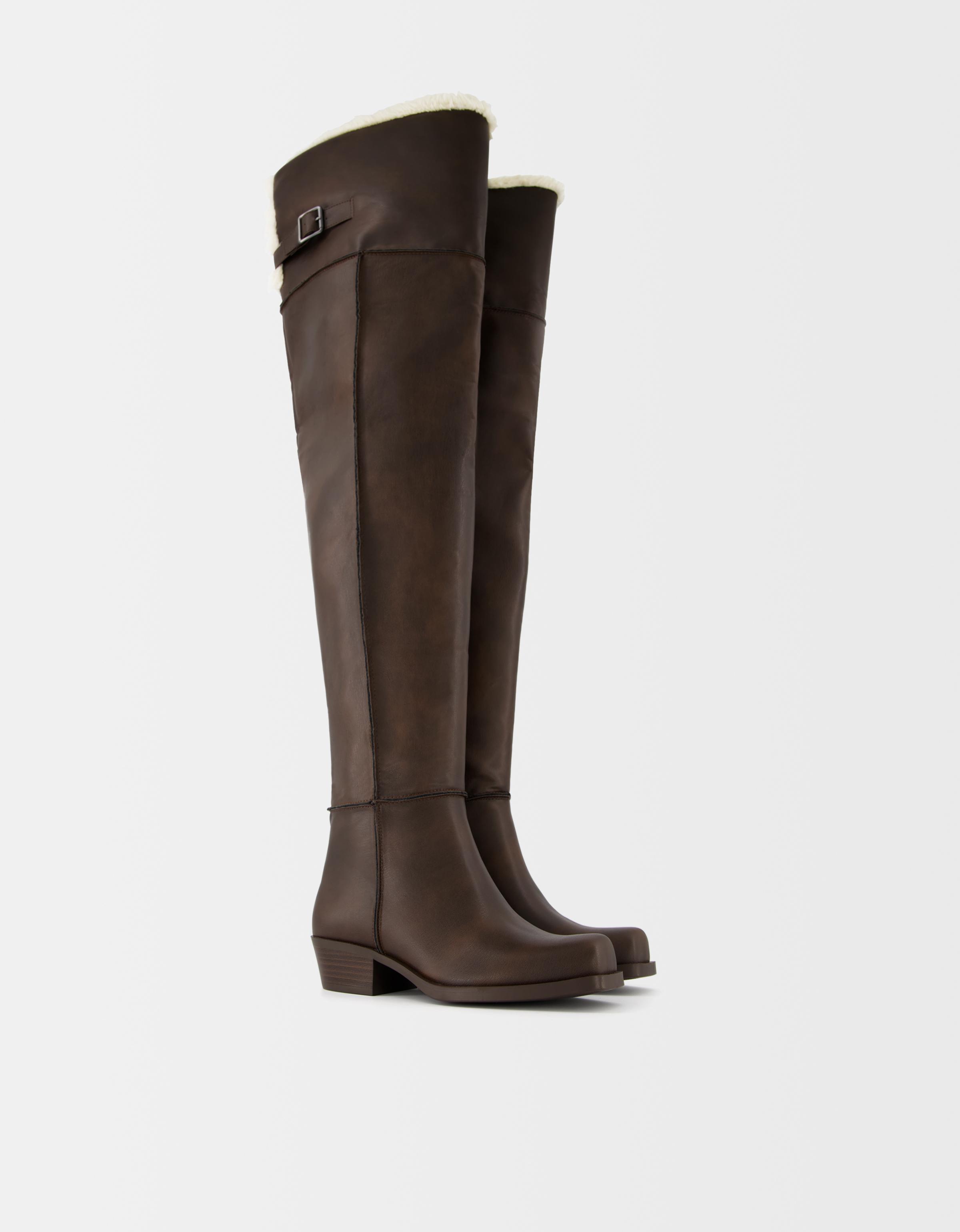 Flat over knee boots on sale