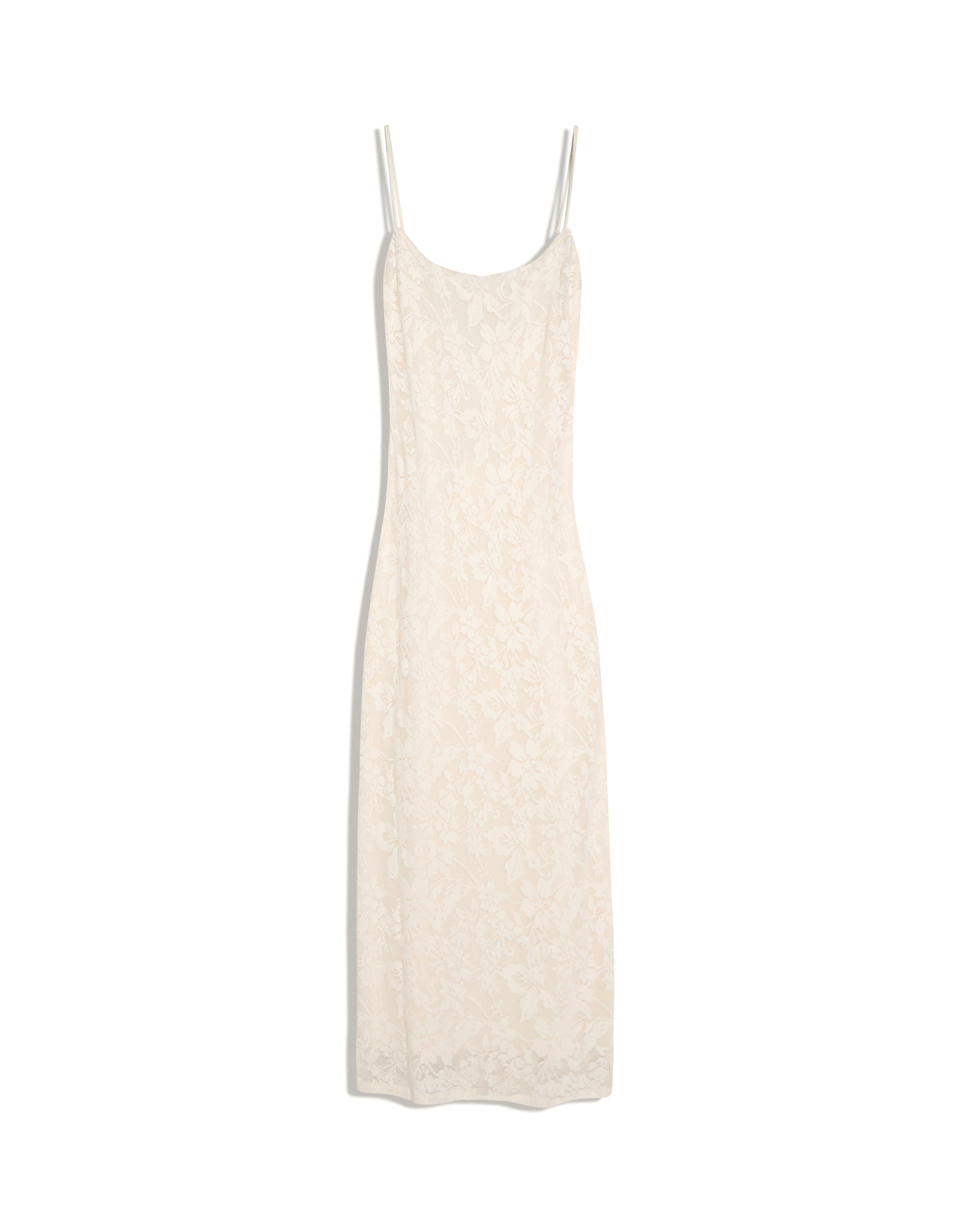 Rustic strappy midi dress — Cream
