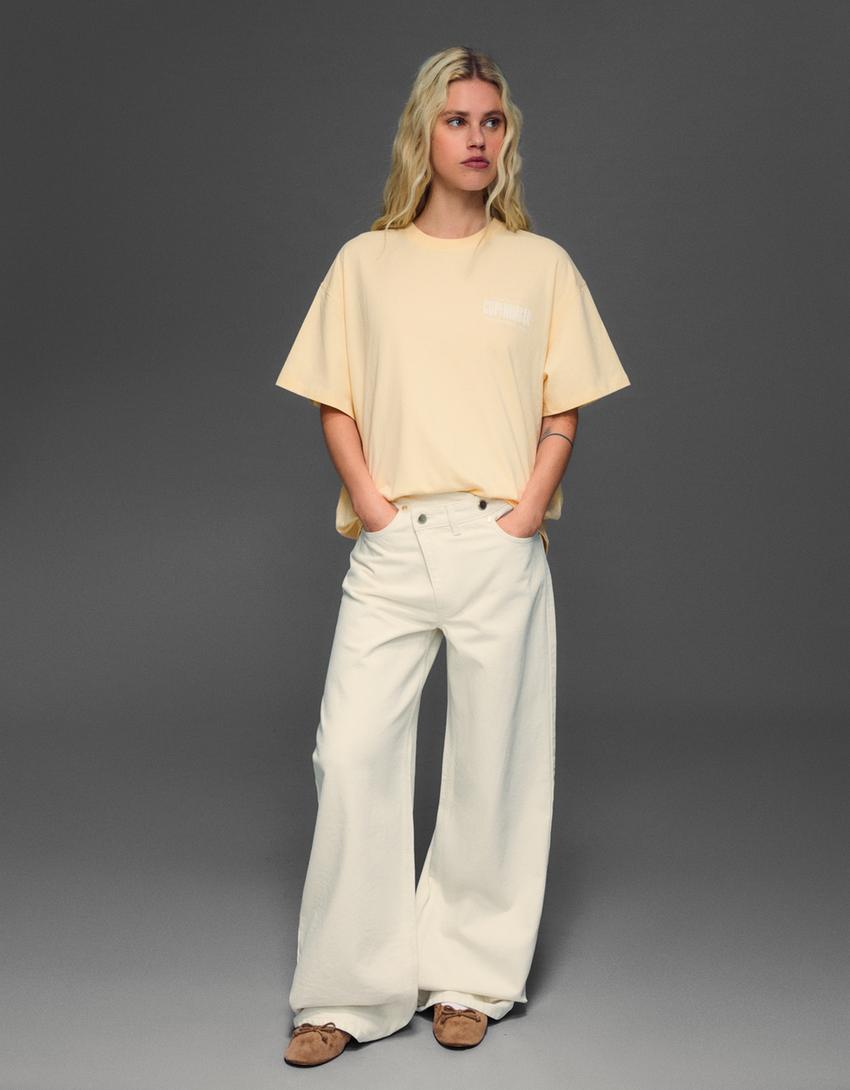 Majica kratkih rukava sa dezenom-Žuta