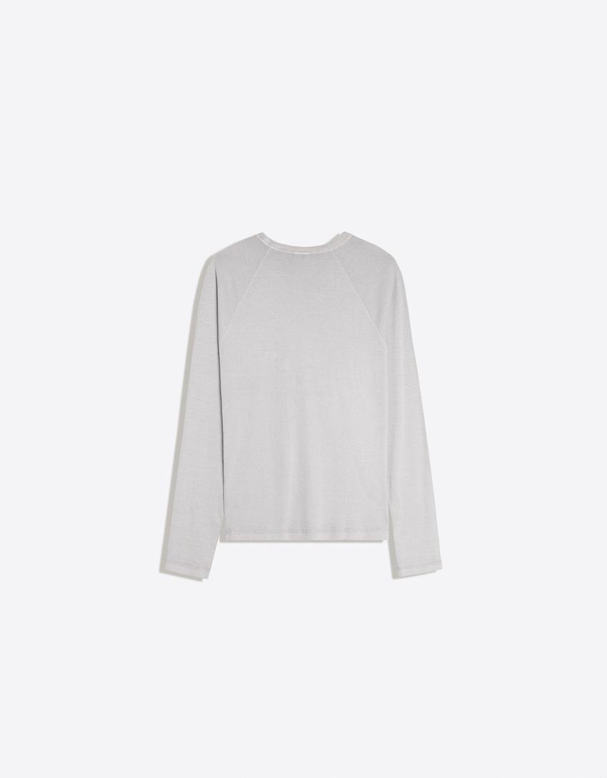 Camiseta manga larga slim-Gris