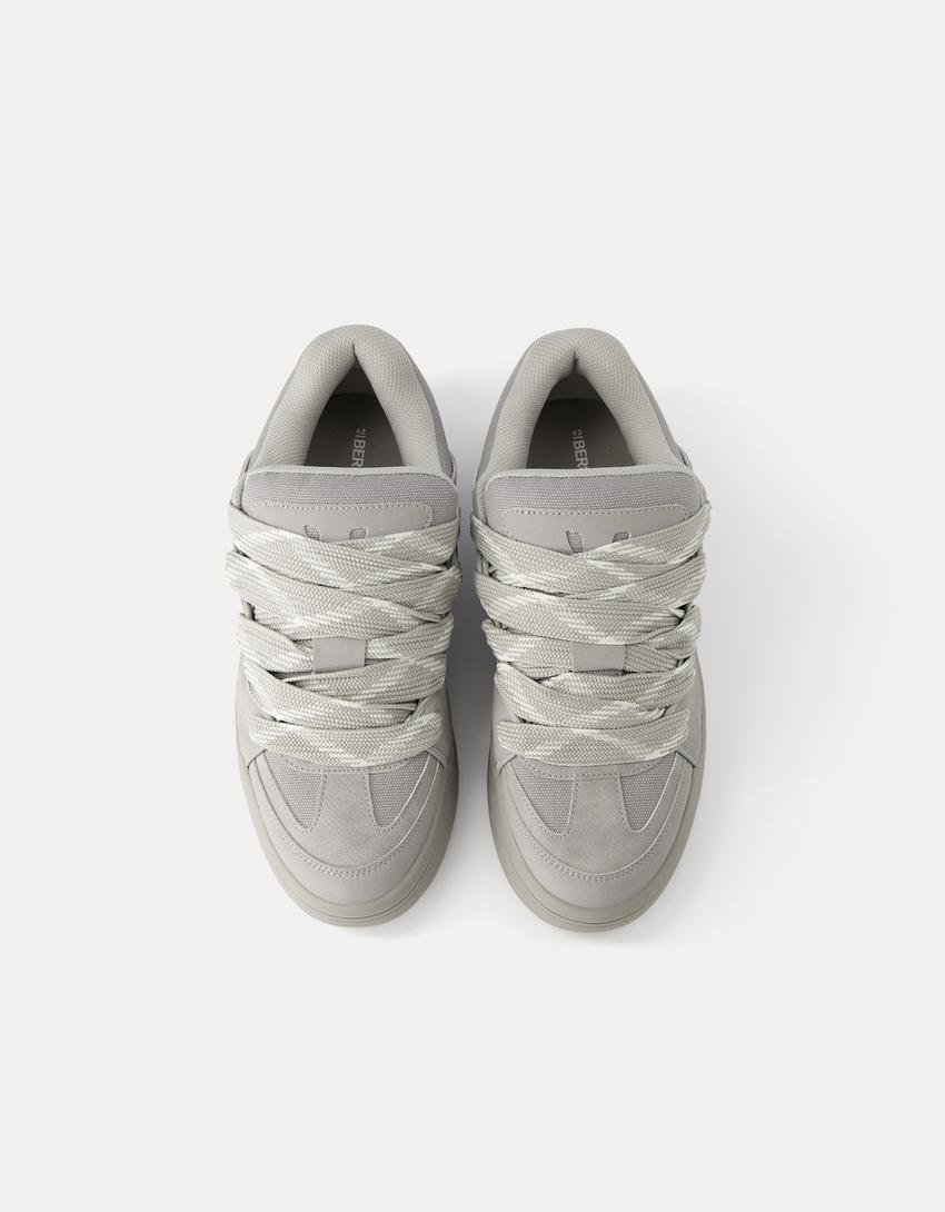 Sneakers voluminose skate-Grigio-4