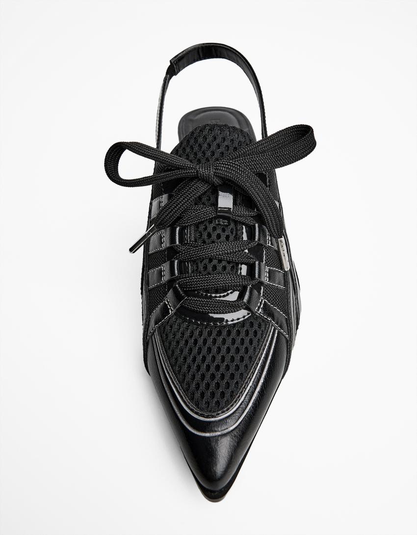 Sapatos altos de futebol tipo mules-Preto-2