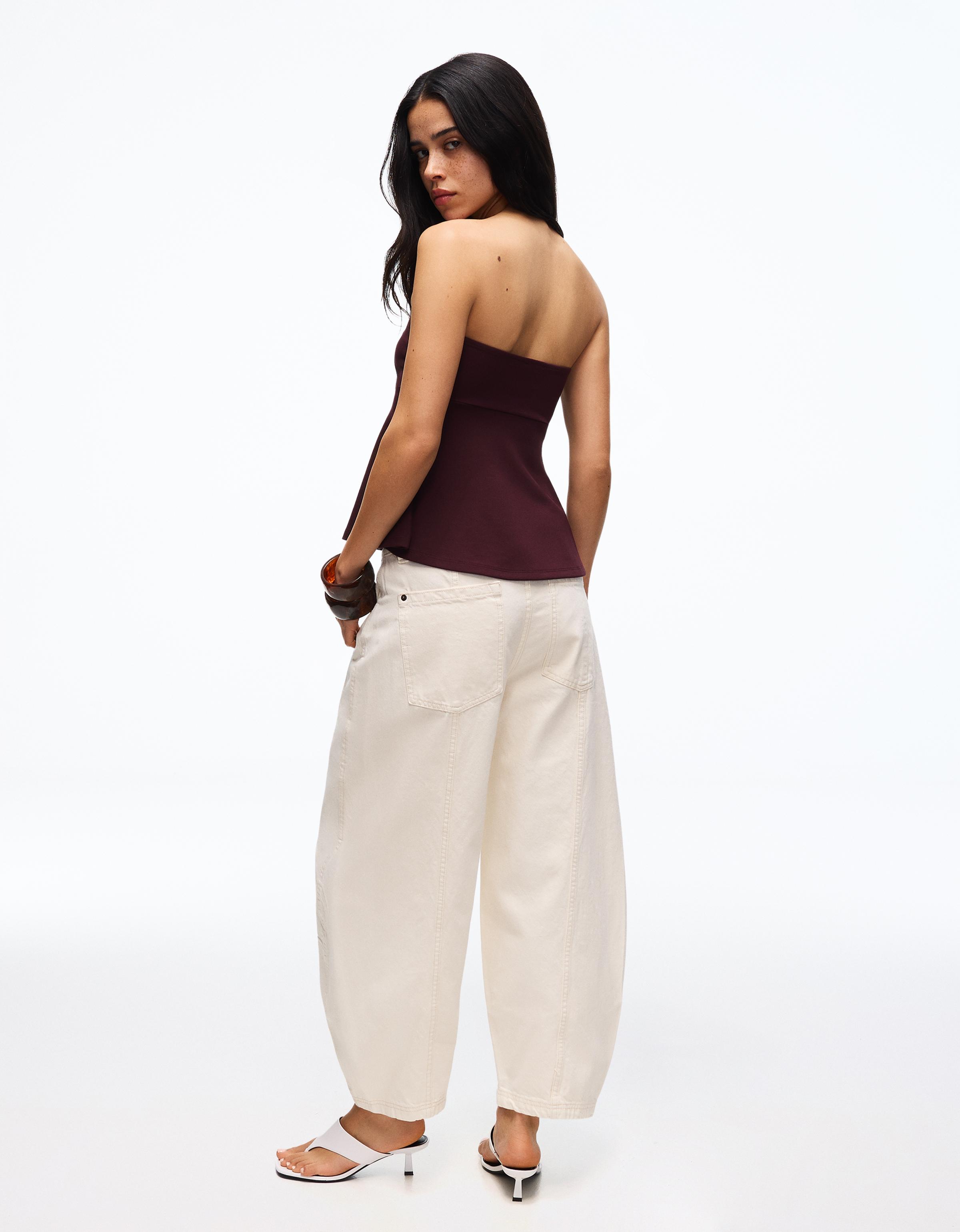Peplum bandeau top — Violet