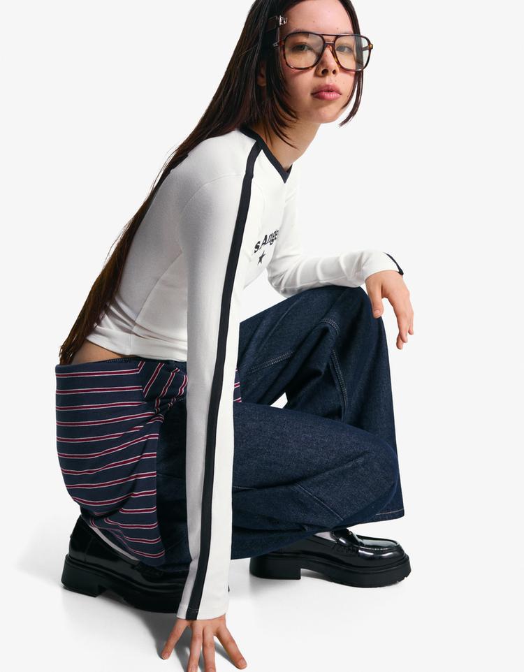 Printed long sleeve T-shirt