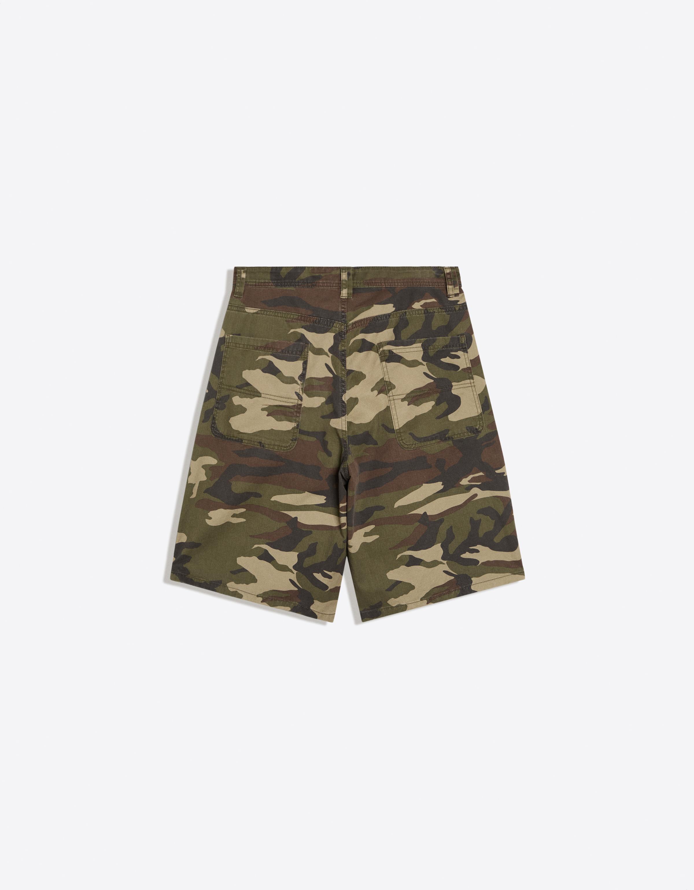 Printed skater Bermuda shorts — Khaki
