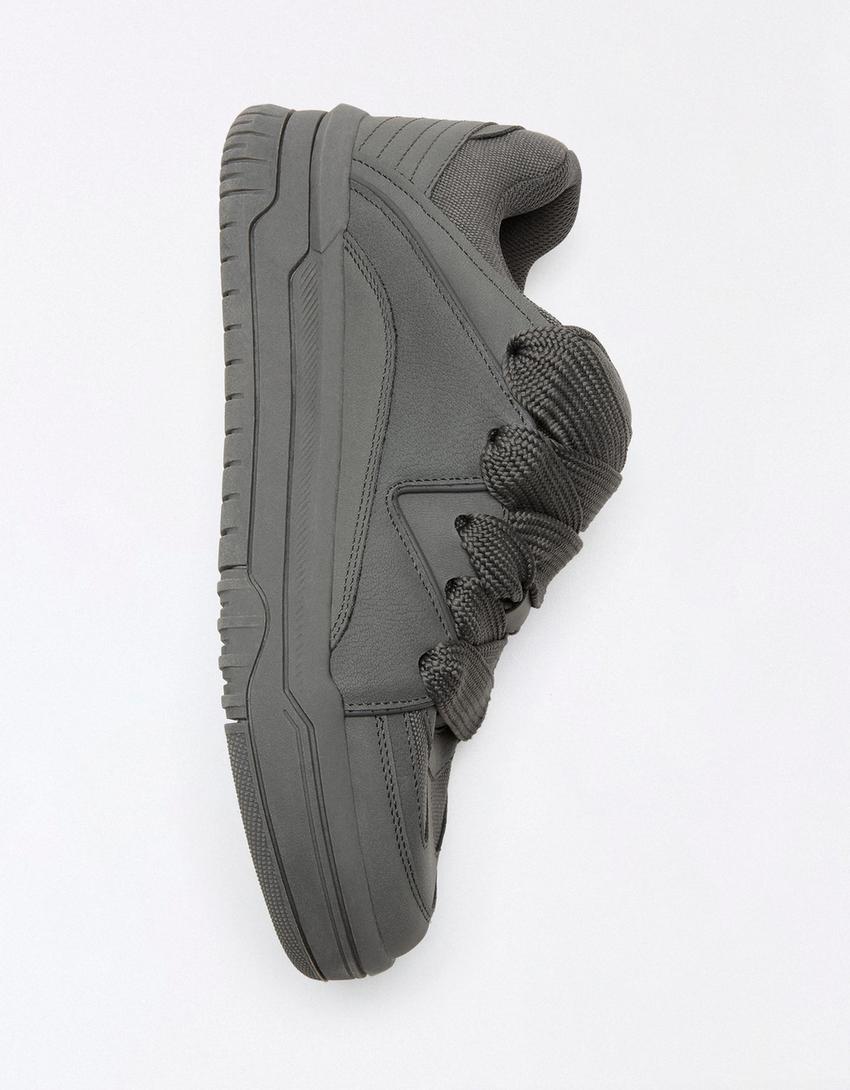 Voluminous skate sneakers-CHARCOAL